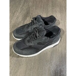 SAS Womens 7.5 WW Black Walking Shoes Journey Mesh Leather Sneakers 2896784